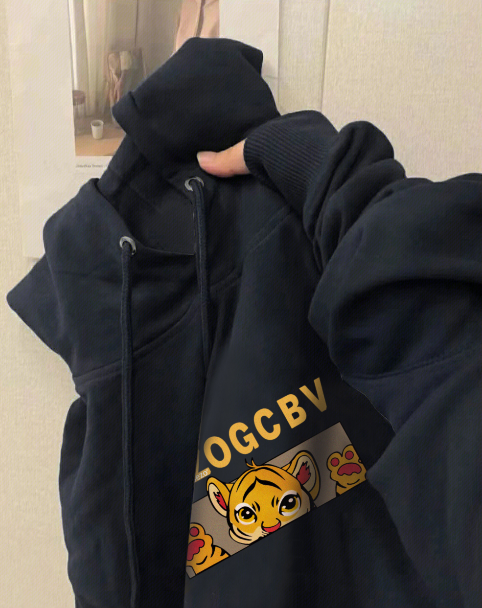 Streetwear Brand Tags - Thickened Fleece Hoodie Jacket Tiger Pattern